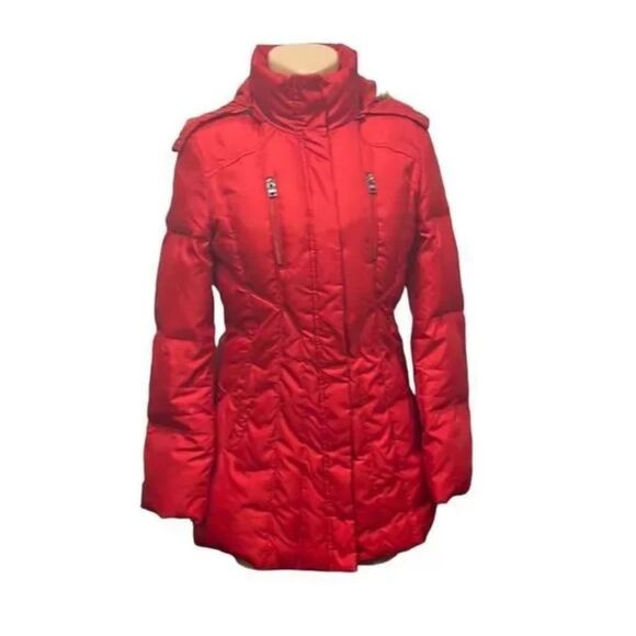 🔥HP🔥 Andrew Marc New York Puffer Coat Quilted Down Jacket Packable. Red Medium - Picture 1 of 7